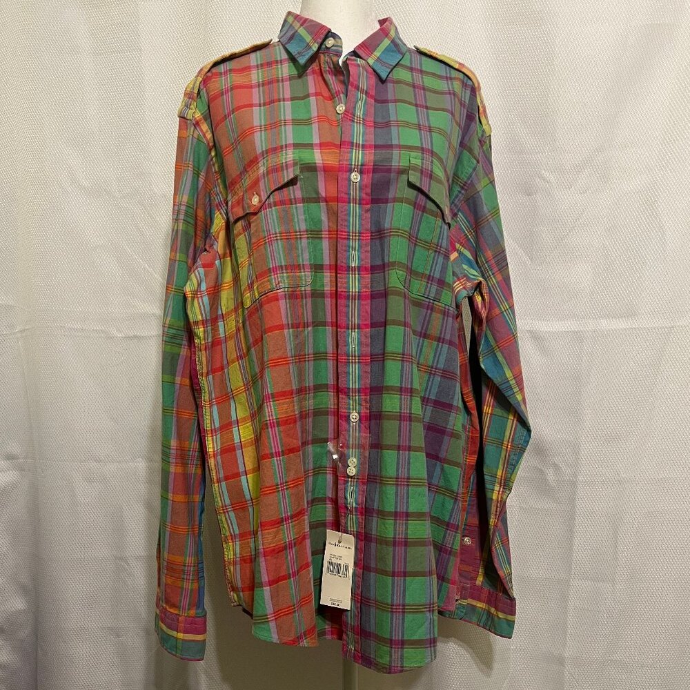 Vintage Polo by Ralph Lauren Trim Military Men's Shirt NWT